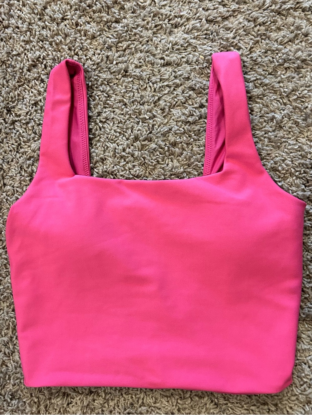 A&F Square-Neck Crop Top in Vibrant Pink